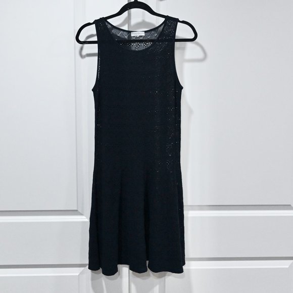 Andre Maurice Size Large Knit Fitted Dark Blue Dress | Size Large - Picture 2 of 14